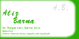 aliz barna business card